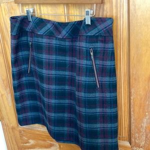 Loft purple and gray plaid mini skirt
